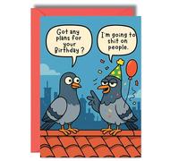 Funny Rude Birthday Card For Men & Women Pigeon Joke JBS138