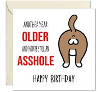 Funny Rude Birthday Card - Still an A**hole - Offensive joke birthday card