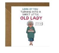 Funny Rude Birthday Cards for Women, Hilarious Mum Birthday Card, Sweet Old Lady Design for Nan or Best Friend, Wicked Humorous Greeting Card for Ladies, Blank Inside