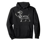 Funny Rude Black Dachshund Dog Meme Middle Finger Wiener Dog Pullover Hoodie