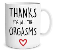 Funny Rude Boyfriend Gift Coffee Mug Husband Wife Girlfriend Valentine's Present Thanks for All The Orgasms Banter Novelty Humour WSDMUG1543