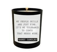 Funny Rude Candle for Her Offensive Gift Alternative Cheeky Sweary Black Jar Soy Wax Candle Strong Scent Humour (People Skills)