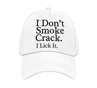Funny Rude Cap I Dont Smoke Crack I Lick It Cap (UK, Alpha, One Size, Pink)