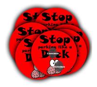 Funny Rude Car Bumper Stickers - Stop Parking Like a D'ck - Funny Joke Window Sticker - for People with Bad Parking - Joke Prank Parking Notice Ticket (30)