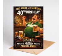 Funny Rude Card Birthday 40th Darts Brother Dad Son Husband Friend BC1770
