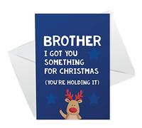 Funny Rude Christmas Card For Brother Offensive Xmas Card For Him From Sister