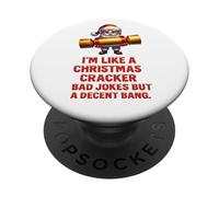 Funny Rude Christmas Cracker Decent Bang Holiday Joke PopSockets Adhesive PopGrip