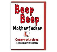 Funny Rude Driving Test Congratulations Card For Friends Men Women - Humorous New Driver Celebration - Blank Inside With Envelope DRIVE06
