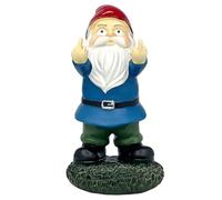 Funny Rude Garden Gnome with Middle Finger - Naughty Outdoor Garden Decor, Cheeky Colorful Resin Gnome Statue for Garden, Yard, Patio - Unique Prank Gift