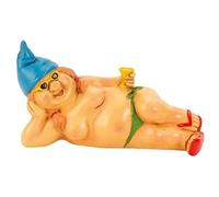 Funny Rude Garden Gnomes,Garden Gnome Statue Naughty Garden Funny Gnome,Naughty Couple Garden Statue Dwarf Lawn Decorations,Outdoor Goblin Art Decoration (Beach girl)
