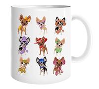 Funny Rude Gift Ceramic Novelty Coffee or Tea Mug Cup in White Cute/Sweet/Awesome Theme Printed on Each Side Drinking Cups For Office Home Great Birthday Gift (Chihuahua Dog)