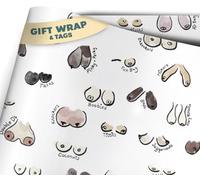 Funny Rude Gift Wrap Wrapping Paper Sheets for Best Friend Birthday, Women & Hen Party | Joke Prank Funny Office Jokes - LOL OMG Fun (For My Breast Friend)