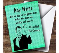 Funny Rude Joke Selfie Camera App Man Personalised Birthday Card | Birthday Card | Funny Joke Spoof Birthday Card