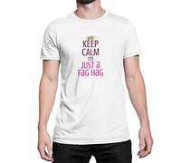 Funny Rude Keep Calm T Shirt - Im Just A Fag Hag (Extra Large) White