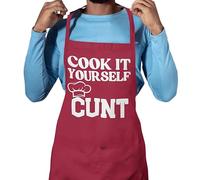 Funny Rude Kitchen BBQ Cooking Apron Cook it Yourself Cunt (Red)