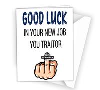Funny Rude Leaving Card New Job Good Luck Work Colleagues co-Worker Leaving A62