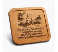 Funny Rude Motivational Humour Coaster Gift - Laser Engraved Solid Beechwood - You Got This - Leaving Gift for Colleagues, Adult Secret Santa, Birthday Gift for Women Men Friends Teachers Nurses