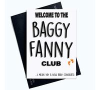 Funny Rude New Baby Card Congratulations Card New Mum Card Baby Girl Card Baby Boy Card New Parents Card Friend Cards Baggy Fanny Club PC661