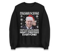 Funny Rude Prince Andrew Christmas Jumper, Snow Is Falling Xmas Sweatshirt, Merry Christmas Everyone Sweater Black