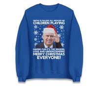 Funny Rude Prince Andrew Christmas Jumper, Snow Is Falling Xmas Sweatshirt, Merry Christmas Everyone Sweater Royal Blue