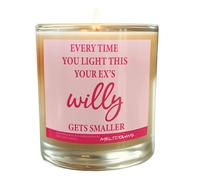 Funny Rude Scented Soy Candle CLEAR30 | Your Ex's Willy Gets Smaller, Break Up Gift, Ex Boyfriend Husband, Divorce