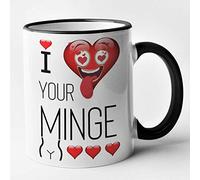 Funny Rude Valentines / Anniversary Mug - I Love Your Minge (Black)