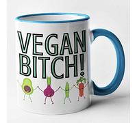 Funny Rude Vegan Mug - Vegan Bitch Mug (Blue)