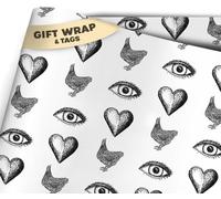 Funny & Rude Wrapping Paper - 2 Sheets of Naughty Gift Wrap with Tags - Joke Offensive Present Wrapping Paper for Birthday - For Friends Colleagues Work Buddies (I Love Cockerels)