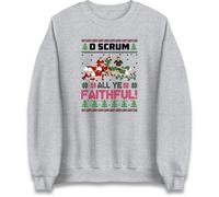 Funny Rugby Christmas Jumper O Scrum All Ye Faithful, Novelty Xmas Rugby Sweatshirt