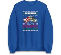 Funny Rugby Christmas Jumper O Scrum All Ye Faithful, Novelty Xmas Rugby Sweatshirt