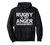 Funny Rugby Quote Vintage Gift Rugby is My Anger Management Pullover Hoodie