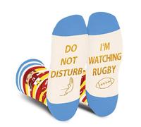 Funny Rugby Socks for Men Teens Boys-Do Not Disturb I'm Watching Rugby Super Bowl Socks Fathers Day Novelty Gifts for Dad Husband Fun Sock - Rugby Lovers Valentines Crazy Gifts Stocking Fillers