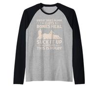 Funny Rugby Suck It Up Cupcake Men Women Ruck Raglan Baseball Tee