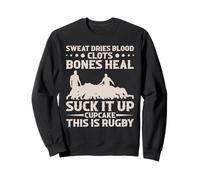 Funny Rugby Suck It Up Cupcake Men Women Ruck Sweatshirt