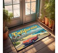 Funny Rugs For Front Door California Dreaming: A Vintage Road Trip Adventure Doormat Kitchen Stuff Welcome Mats Funny(65X90CM)