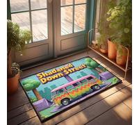 Funny Rugs For Front Door Vibrant Van Vibrations: A Colorful Journey Through Shadaned Down' Doormat Kitchen Stuff Welcome Mats Funny(65X90CM)