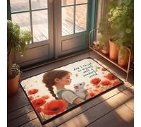 Funny Rugs For Front Door Whispering Wonders: A Child'S Heartfelt Reflection Amidst Nature' Doormat Kitchen Stuff Welcome Mats Funny(40X60CM)