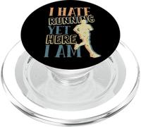 Funny Runner I Hate Running Yet Here I Am Running Lovers PopSockets PopGrip for MagSafe