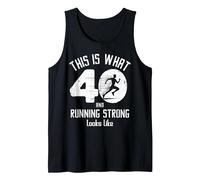 Funny Running 40th Birthday 40 Years Old I Love Running, Run Tank Top, Men, Black, Large
