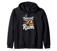 Funny Running Jogging Quote Gift I Thought They Said Zip Hoodie
