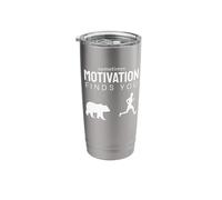 Funny Running Motivation Chased by A Bear Design Stainless Steel Insulated Tumbler
