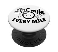 Funny Running Runner Smile Every Mile Cool Graphic Saying PopSockets Adhesive PopGrip