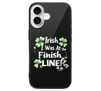 Funny Running St Patricks Race Printed Phone Case Cute Slim Glass Cellphone Protective Cover Unisex Compatible with iPhone 16/16 Plus/16 Pro/16 Pro Max/16 E