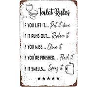 Funny Rustic Bathroom Wall Art Decor Metal Signs Toilet Rules Sign Funny Bathroom Sign Rustic Farmhouse Toilet Wall Decor 6x8 Inch