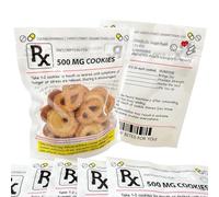 Funny RX Prescription Cookie Bags (Empty) - Nurse Gifts, Nurses W ifts, Doctor, Pharmacist, Technician, Nursing Student Gifts - PA Week, Nurse Graduation, Medical Party Favors (5 Pack)