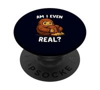 Funny Sad Bigfoot Am I Even Real Cute Kawaii Sasquatch PopSockets Adhesive PopGrip