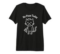 Funny Sad Cat Meme No Pizza Today Food Lover Foodie Premium T-Shirt