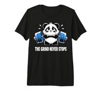 Funny Sad Panda Lifting Gym Humor The Grind Never Stops Premium T-Shirt
