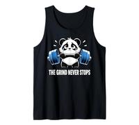 Funny Sad Panda Lifting Gym Humor The Grind Never Stops Tank Top