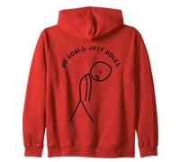 Funny Sad Stick Man with No goals. Just holes. Zip Hoodie